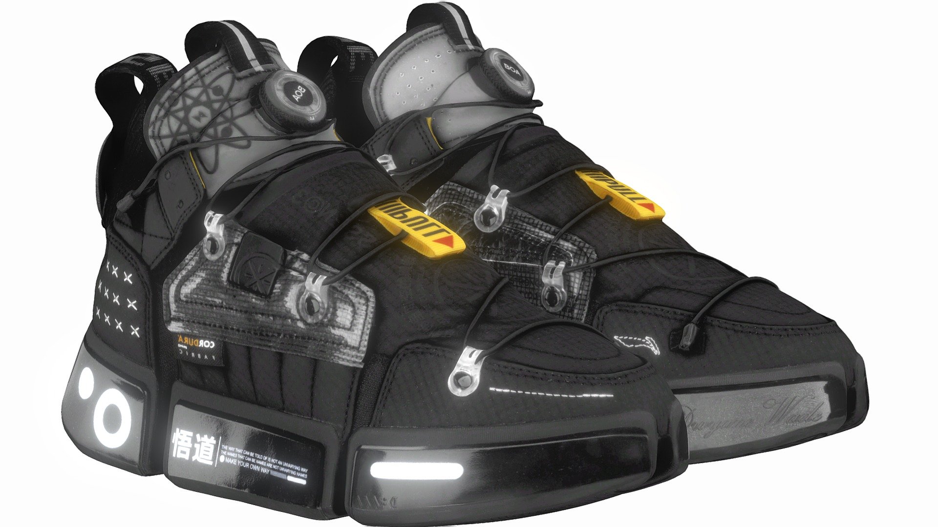 cyberpunk moda tênis 5 urbano roupa tecnológica Comprar realeza livre 3d modelo Vincent Page futuro sapatos chuteiras calçados adidas yeezy scifi 3D print model - Mito3D