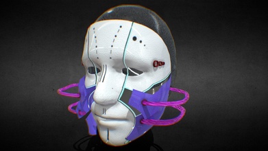 cyborg visage 3d modèle augmenté minego90 2d96ade 3d print model - Mito3D