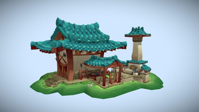 dae villages building - 3d model rick van gaalen ricklucvangaalen 5400c4e stylized made assignment which we had design specific culture function chinese blacksmith 3d print model - Mito3D
