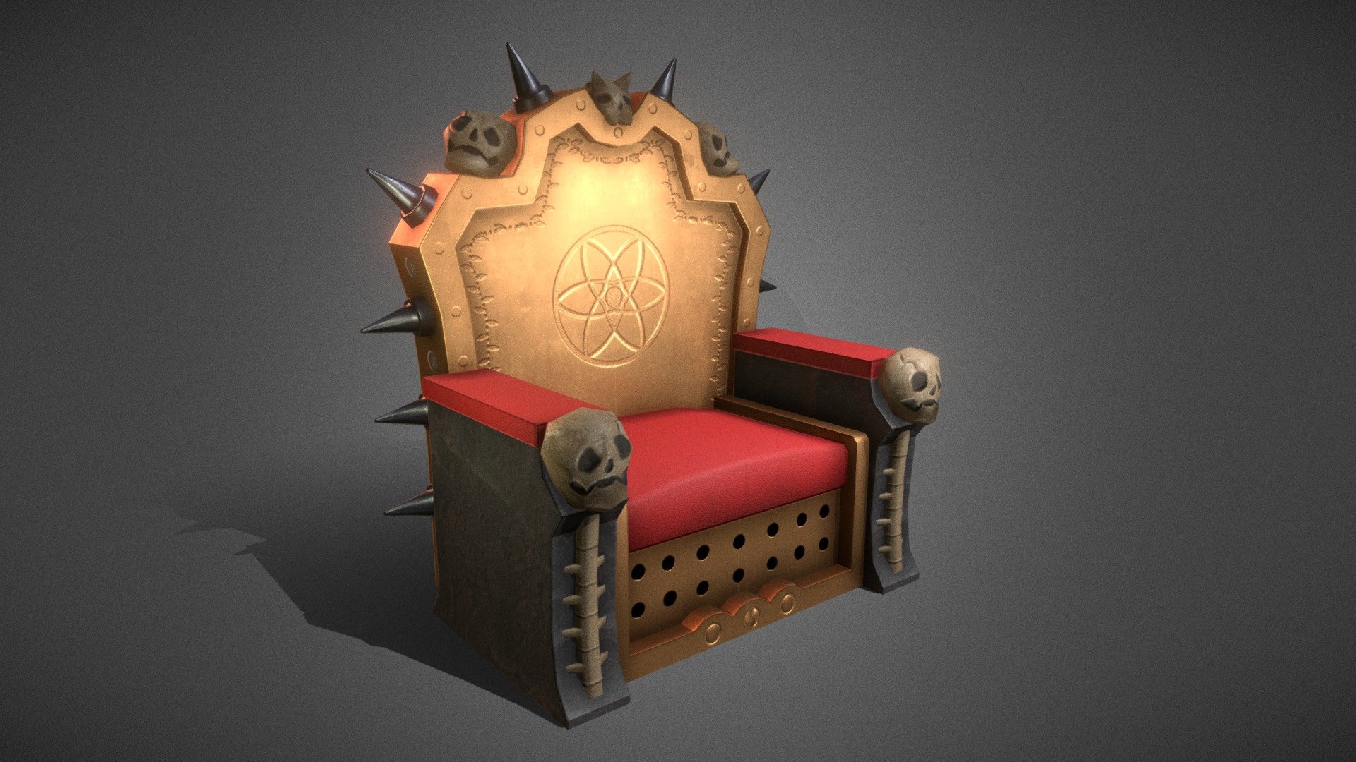 la morte di trono acquistare royalty-free modello 3d kargarok f5aeadb stilizzato fantasia appartenendo malvagio overlord qualcosa low poly singolo materiale modellato frullatore - 3D print model - Mito3D