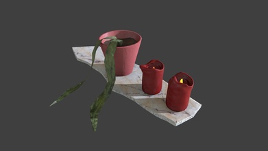 decorativo impostato candela fiore pentola marmo Scarica gratuito 3d modello cnrk c700e13 3d print model - Mito3D