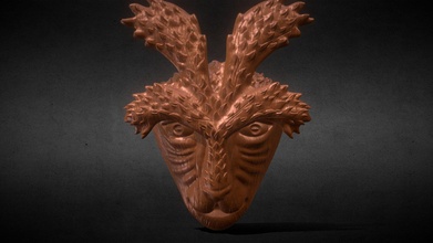geyik Tanrı maske basit + ahşap versiyon satın almak telif Bedava 3d model Paburoviii acd113f 3d print model - Mito3D