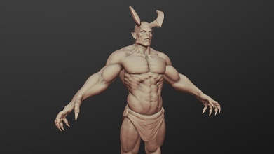 demônio 3d impressão modelo Comprar realeza livre rumpelstiltskin corpo esculpir base humanóide malha Alto pronto realista muscular imprimível ztl 3d print model - Mito3D