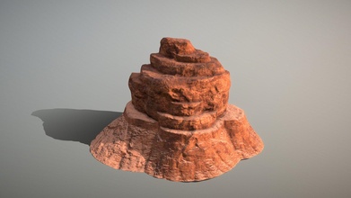 desert cliff 6 - buy royalty free 3d model wireframeart ed2e9c7 3d print model - Mito3D