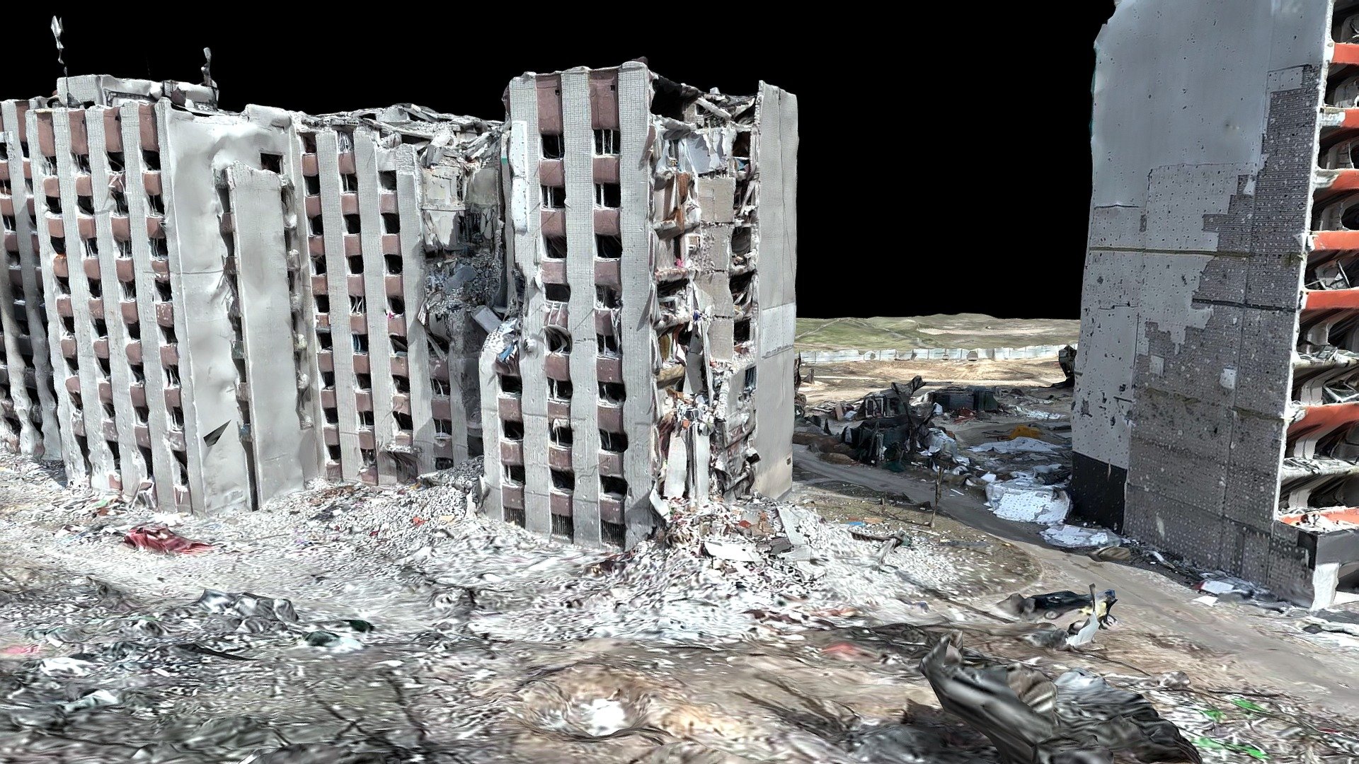 tahrip binalar çernihiv ukrayna satın almak telif Bedava 3d model libantiel Rusça yıkım istila saldırılar Ukrayna çernigiv fotogrametri savaş 2022 budivli harap 3D print model - Mito3D