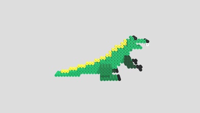 dinosaurio con hama - téléchargement gratuit modèle 3d fmreina b4b144d figura hecho perles 3d print model - Mito3D
