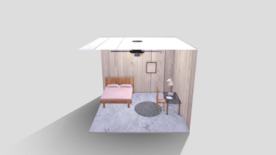 diorama - Schüler-Zimmer download Kostenlose 3d-Modell matildasaurus d4aa88c student Zimmer Schlafzimmer beinhaltet Bett, Schreibtisch, Bücher, Papiere animierten Stuhl-Lampe-Teppich-Spiegel-fan-animierte 3d print model - Mito3D