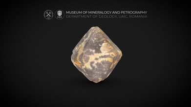 dipyramidal phénocristal magmatique quartz 3d modèle musée minéralogie pétrographie uaic mineralogypetrographymuseum afcd5cd 3d print model - Mito3D