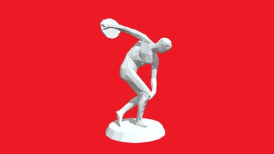 discobolus low poly stylized - buy royalty free 3d model ritordp 0fbcb0b sculpture printable can used drawing practice interior decoration stand diameter 52 cm height 95 files stl obj fbx 3d print model - Mito3D
