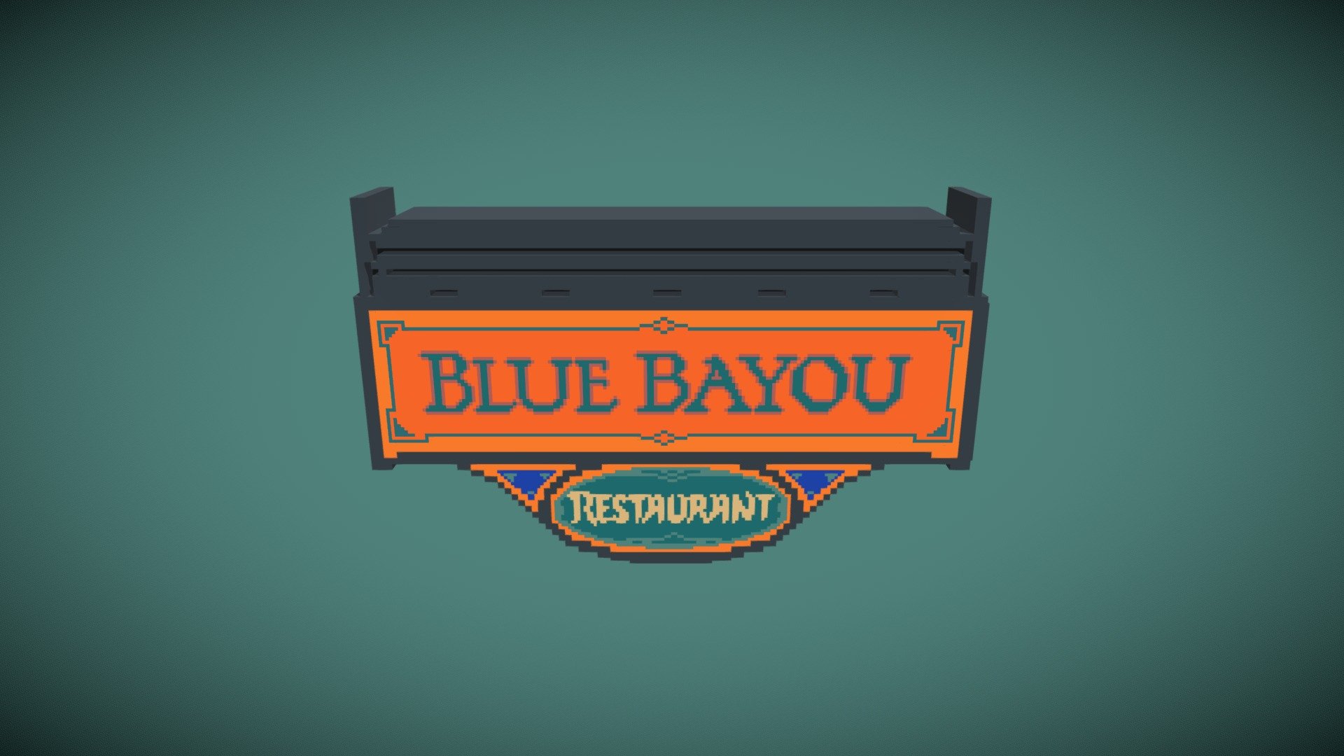 disneyland blue bayou restaurant sign - 3d model electro3d b63a962 3D print model - Mito3D