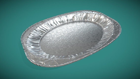 disposable oval serving plates - buy royalty free 3d model we3do we3domodel storage plate packaging recycling paper aluminum aluminium fastfood dining biodegradable foil junkfood food-container container foil-tray food-tray foil-container 3d print model - Mito3D