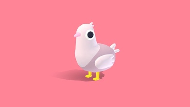 diva dove - quirky series buy royalty free 3d model omabuarts studio cute bird pet vr ar gamedev lowpoly fly animal 3d print model - Mito3D