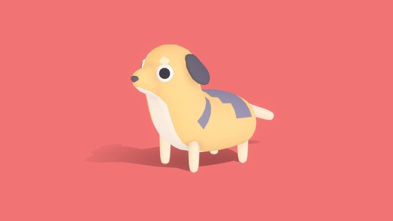 dog - quirky series buy royalty free 3d model omabuarts studio toon cute indie mammal bark woof asset game animal stylized animated simple rigged 3d print model - Mito3D