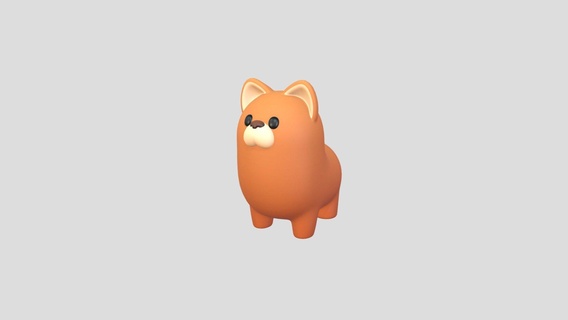 dog character - buy royalty free 3d model suphanee toon cute little style toy mascot doll leg mammal puppy pup print shiba cartoon animal monster 3d print model - Mito3D