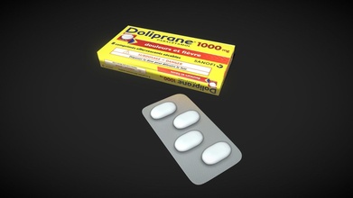 doliprane boîte cloque acheter royalties libre 3d modèle guillaumedgns vie douleur médicament ppsh 41 kiki guérir anti Médicaments analgésiques métashape médical lumière sanofi santé 3d print model - Mito3D