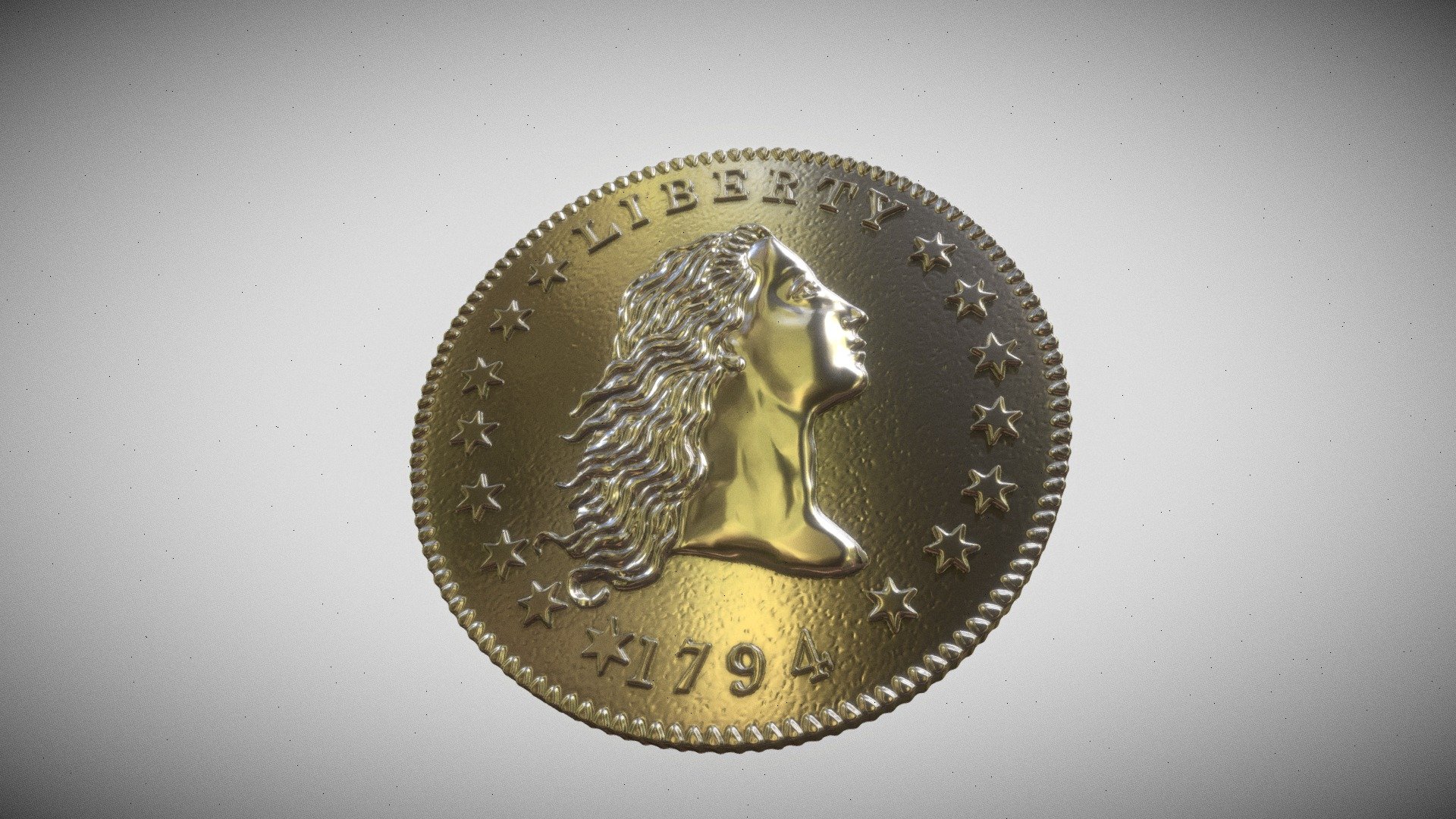 dollar 1794 coin - buy royalty free 3d model spartankakst 3D print model - Mito3D