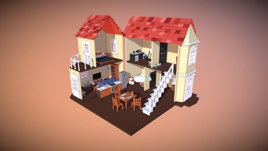 dollhouse - download free 3d model kotosha 6ca8206 several evenings after work here we simple yet cozy without actual tenants 3d print model - Mito3D