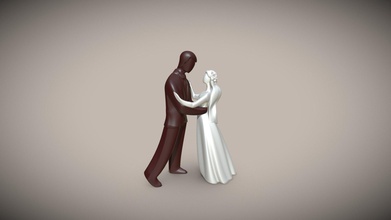 dolls wedding cake - buy royalty free 3d model marat 80b8335 happy couple top ready confectionery 3d-print author s work 3d print model - Mito3D