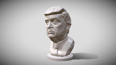 Donald triunfo 3d impresión modelo comprar realeza gratis 3dxa America presidente busto 3d print model - Mito3D