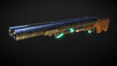 double canon fusil pompe dur surface modélisation 3d modèle Jloughlen tees e7236e8 3d print model - Mito3D