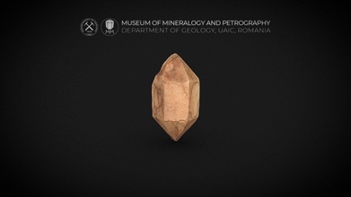 doubly terminated cuarzo cristal close up 3d modelo museo mineralogía petrografía uaic mineralogypetrographymuseum 95e2be0 3d print model - Mito3D