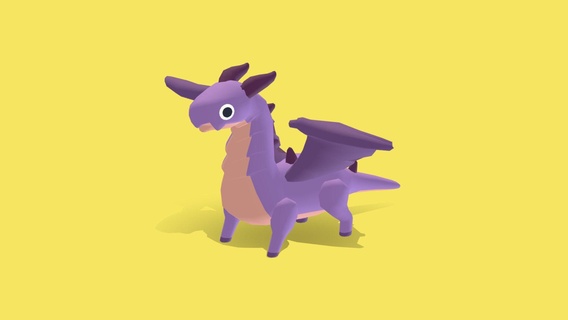 dragon - quirky series buy royalty free 3d model omabuarts studio cute shapekeys animal animated simple rigged 3d print model - Mito3D