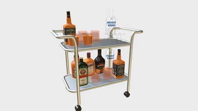 drinks trolley cart 1 - buy royalty free 3d model francescomilanese 60ea4e8 3d print model - Mito3D