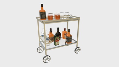 drinks trolley cart 2 - buy royalty free 3d model francescomilanese a292a47 3d print model - Mito3D
