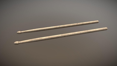drumsticks - buy royalty free 3d model studio z e495fbe low poly game-ready not subdivision real scale units cm proportions sizes observed close possible object one wand 1 35 x 40 6 3d print model - Mito3D