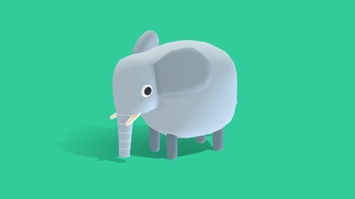 edgar elephant - quirky wacky series buy royalty free 3d model omabuarts studio cute b3d animals blender blender3d poly animated simple rigged 3d print model - Mito3D