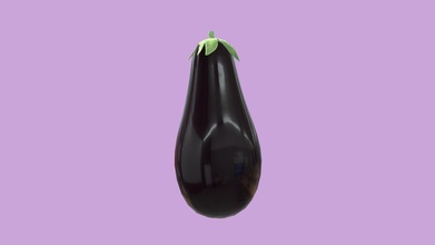 eggplant - buy royalty free 3d model 3dlowpoly purple cook meal eat fresh kitchen vegetable vegetables violet lowpoly poly gameready 3d print model - Mito3D
