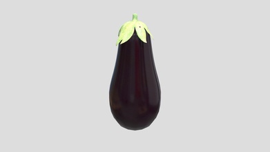 eggplant berenjena - buy royalty free 3d model 3dlowpoly store vegetable grocery groceries supermarketstand lowpoly poly gameready grocery-store 3d print model - Mito3D