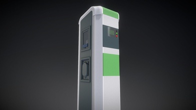 electric vehicle charging station 1 high-poly - buy royalty free 3d model vis-all-3d vis-all green power charger energy electricity 3dhaupt software-service-john-gmbh car elektrofahrzeuge-ladestation 3d print model - Mito3D