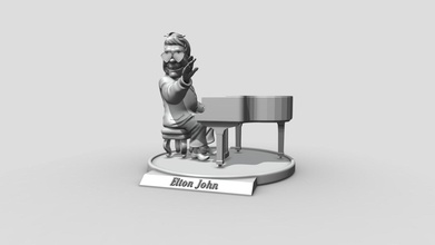 elton john 3d printing - buy royalty free model ronnie yonk stl caracter film figure miniature obj diorama statue musician 3dprint piano ender3 eltonjohn 3d print model - Mito3D