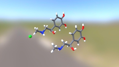 epinephrine - download free 3d model medchemprof 3cd147c aka adrenaline showing amine group both its unprotonated base protonated forms 3d print model - Mito3D