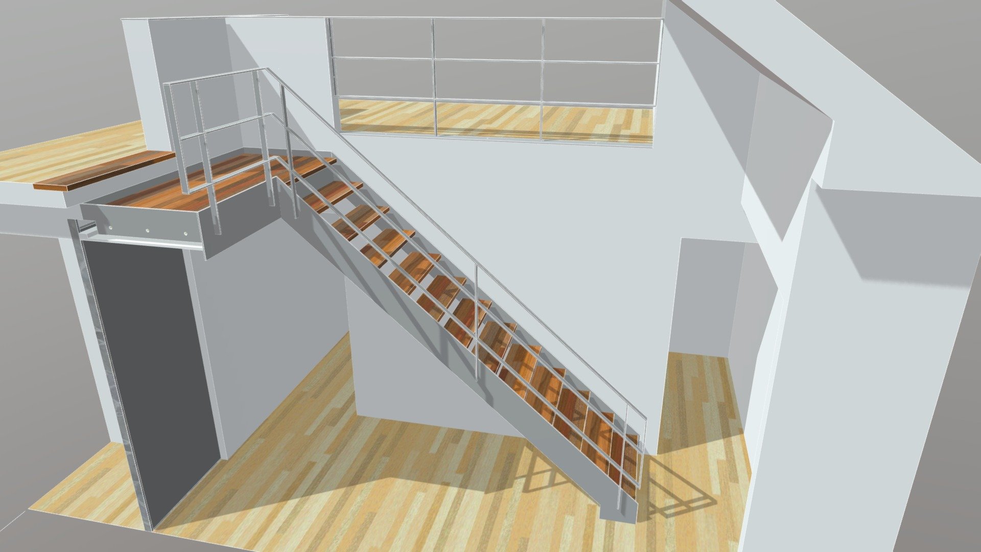 escalier acier - bois download free 3d model gsmirnovb fce3c57 3D print model - Mito3D