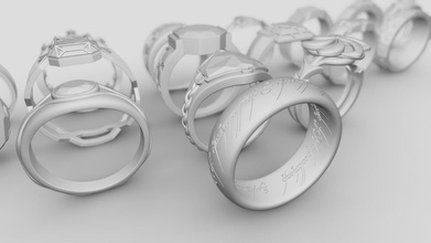 fantasia anelli 3d stampabile acquistare royalty gratuito modello pbr3d 2840459 energia gioielleria elfo terra mezzo Stampa signore uomini elfi wizzard 3d print model - Mito3D