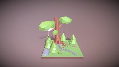 fantasia albero Casa diorama Scarica gratuito 3d modello guramrit 8f462fc 3d print model - Mito3D