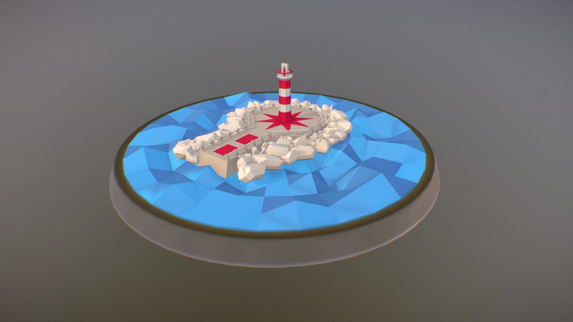 faro - lowpoly 3d-Modell bseoane dgrafiseoane 664011a low-poly Leuchtturm 3D print model - Mito3D