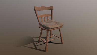 fashioned wooden chair - buy royalty free 3d model dreamyd 860aedd prop substancepainter maya interior gameready 3d print model - Mito3D