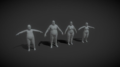 gordura humano corpo base malha pacote 20k polígonos Comprar realeza livre 3d modelo 3ddisco aabe440 3d print model - Mito3D