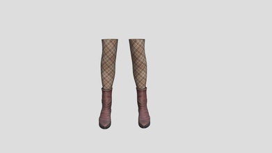 fbx chunky heels mid ankle plaids socks boots - buy royalty free 3d model 3dia f5482a4 3d print model - Mito3D