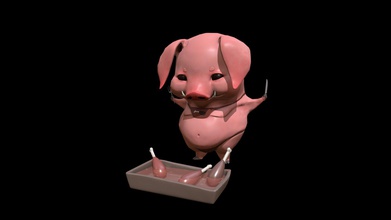 feast pig - 3d model pandalog e025e21 concept facebook image yuval hermon instagram smoothed version 22 564 polys original only 5 717 just like much closer you can get one without seeing jagged edges 3d print model - Mito3D