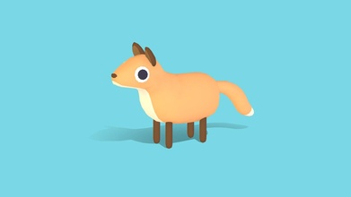 felix fox - quirky wacky series buy royalty free 3d model omabuarts studio animals poly animal animated simple rigged 3d print model - Mito3D