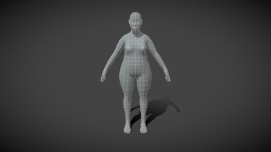 femelle corps fat base engrener 3d modèle acheter royalties libre 3ddisco visage anatomie biologie bras jambe pied torse tête 3d print model - Mito3D