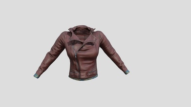 female brown leather jacket fashion biker - buy royalty free 3d model 3dia aa112ee 3d print model - Mito3D