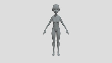 female character basemesh - 3d model haruanleb e6ad6ff 3d print model - Mito3D