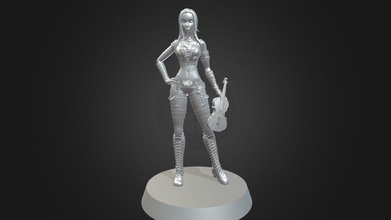 kadın keman ozan 3d Yazdır model satın almak telif Bedava kaptan hayır müzik enstrüman Şirin zindan baskı iblis dövüşçü seksi çift elf ejderhalar minyatür 3d print model - Mito3D