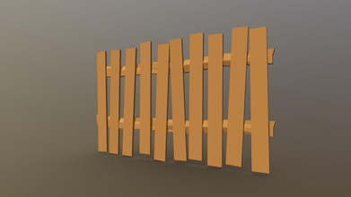fence broken low-poly - download free 3d model hansolosnipe 0a1335a 3d print model - Mito3D