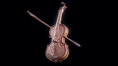 Geige stilisiert Holz Violine Kaufen Lizenzgebühren frei 3d Modell zames1992 911c069 Musik virtuell Instrument Musical Bogen Zeichenfolge klassisch Realist Bass Orchester Museum realistisch 3d print model - Mito3D